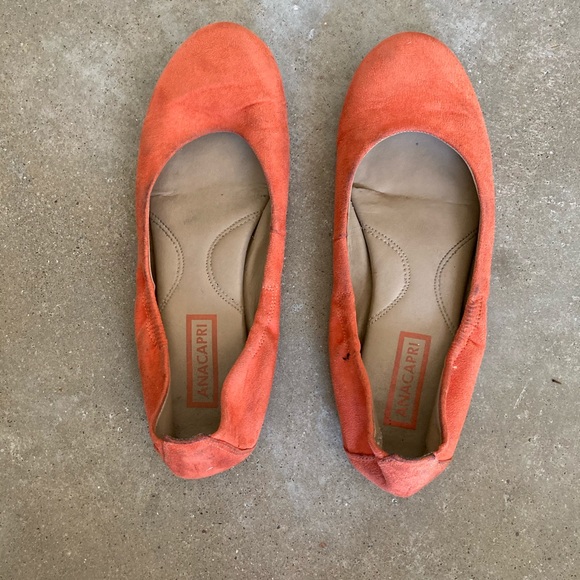 Women’s Orange Ballet Flats - Picture 1 of 2
